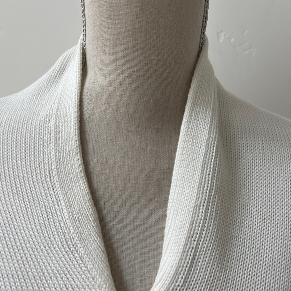 ELM by Matthildur white cotton sweater, cape like fit, Icelandic design, small - Picture 2 of 9